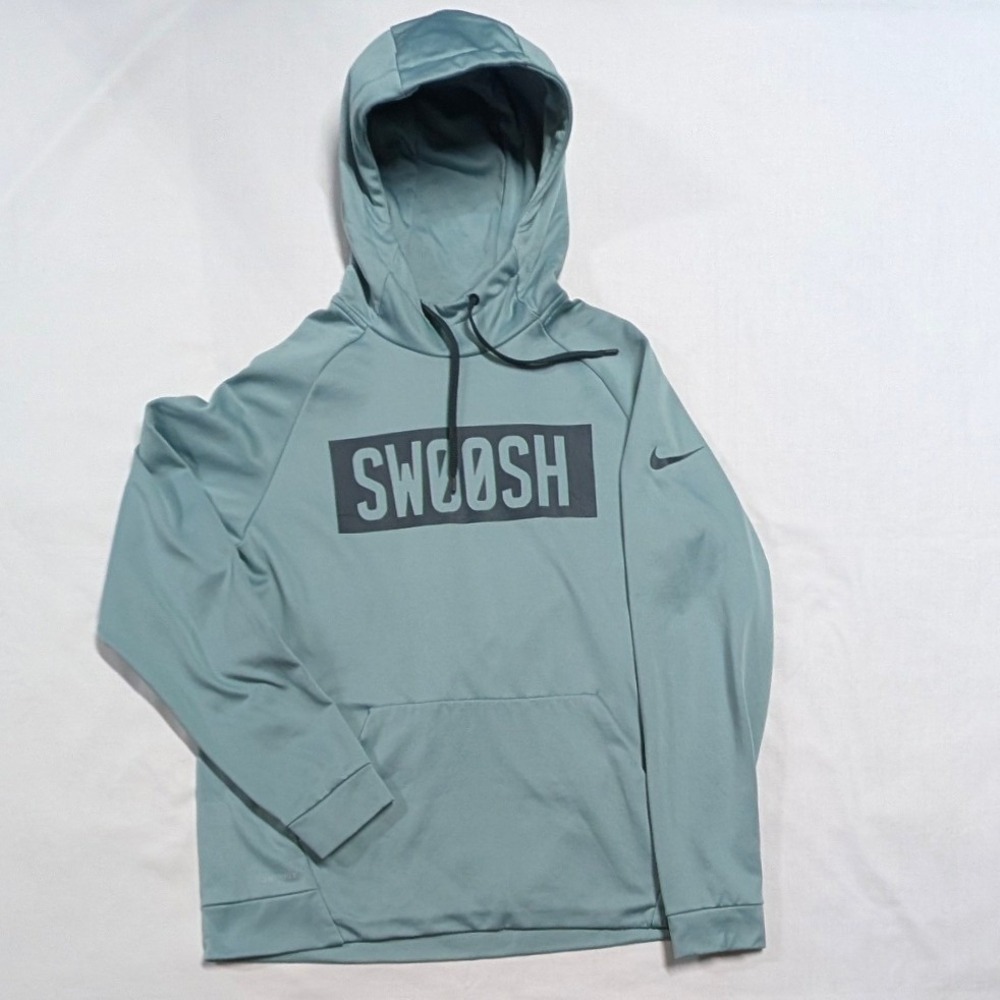 Nike Dri-FIT Mens Swoosh Graphic Hoodie Sage Green Large